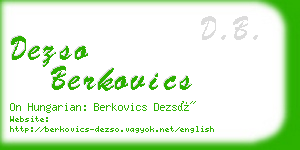 dezso berkovics business card